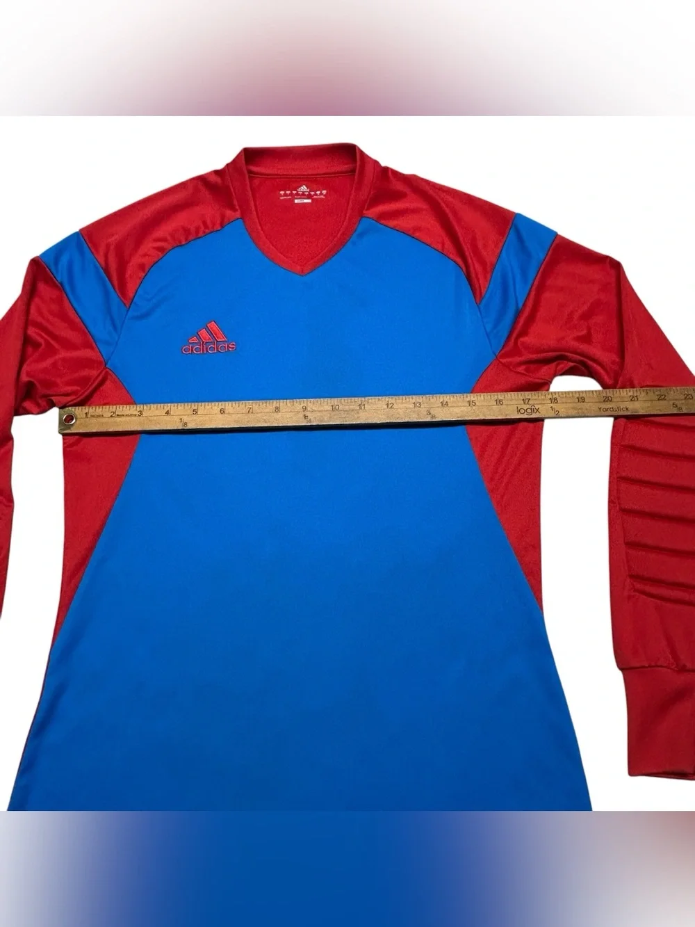Adidas Climalite Mens Size S Goalkeeper Jersey Soccer Padded Elbow Long Sleeve